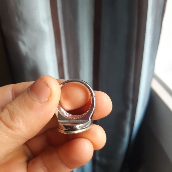 Earth Tone Brown and Silver Ring 7.5 - Picture 3 of 9